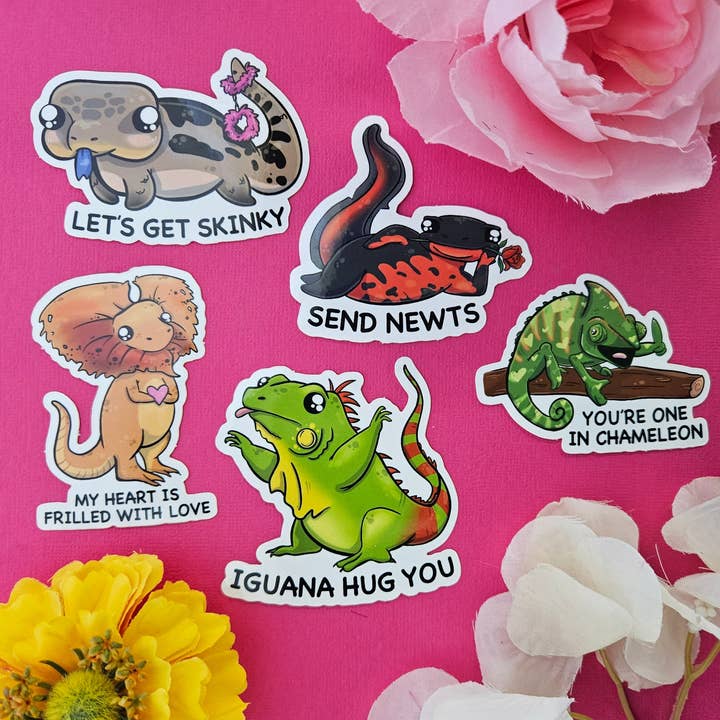 Love Lizard Sticker Pack (5 stickers) for wholesale by Meg's Mashables