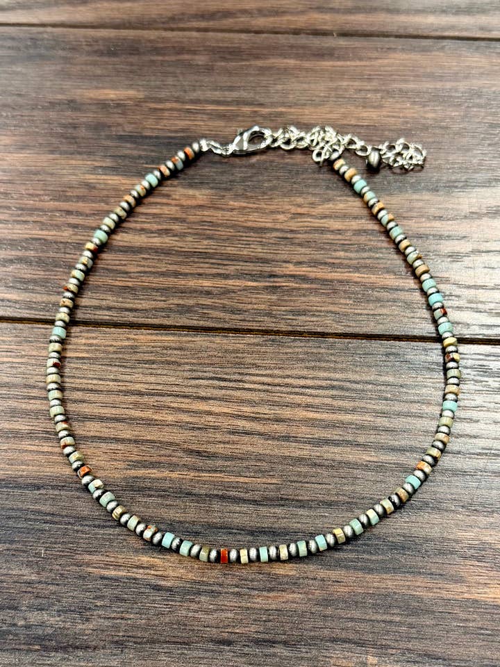 739684, Collana artigianale Navajo con pietre preziose da 15" per la vendita all'ingrosso da parte di ISAC Trading Inc