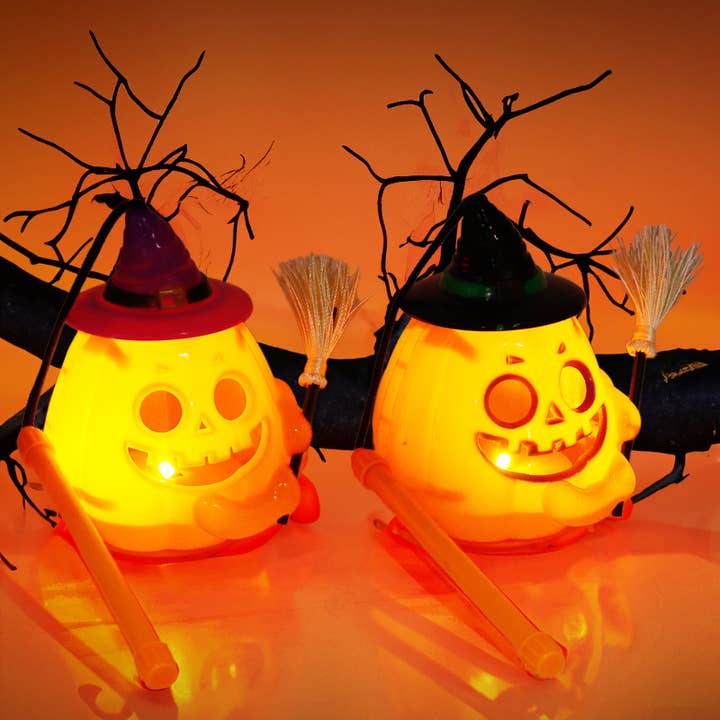 Cap Zone - Wholesale Lantern - Pumpkin Witch Jack O' Lantern Noise Making Light Lamp0