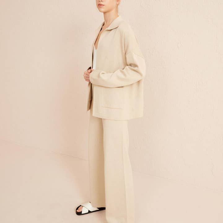 Cárdigan de punto de algodón con bolsillo extragrande para venta al por mayor de RK Boutique