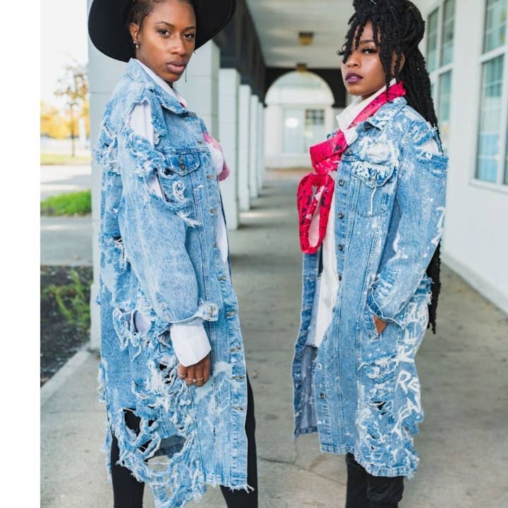 Kissed by BO - Wholesale Denim Jacket - Women's - Midcalf Denim Trench