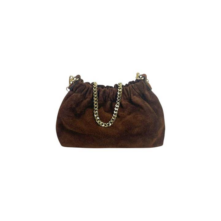 Chenson & Gorett - Wholesale Shoulder Bag - Women's - Bolso de cubo de ante de cuero genuino para mujer