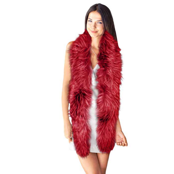 Long Faux Furry Layover Scarf for wholesale by Madeline Love