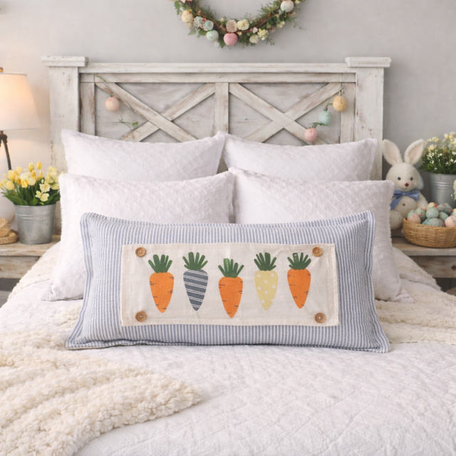 PillowPanels - Wholesale Lumbar Pillow - PILLOW ONLY (with insert) Gray/White Stripes TICKING PILLOW16