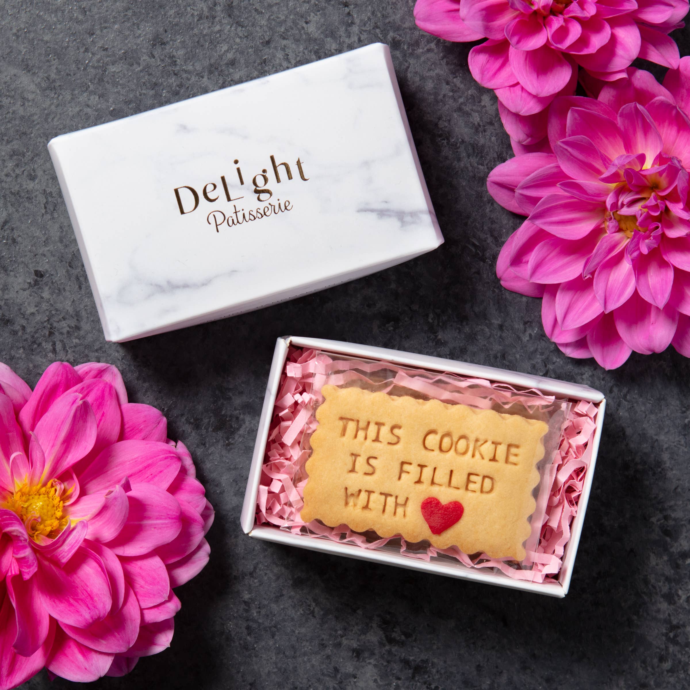 DeLight Patisserie - Wholesale Cookie - Filled With Love Mini Cookie Box (4 cookies)2