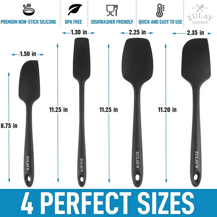 Zulay Kitchen - Wholesale Spatula/Turner - Heat Resistant Silicone Spatula Set Stainless Steel Core