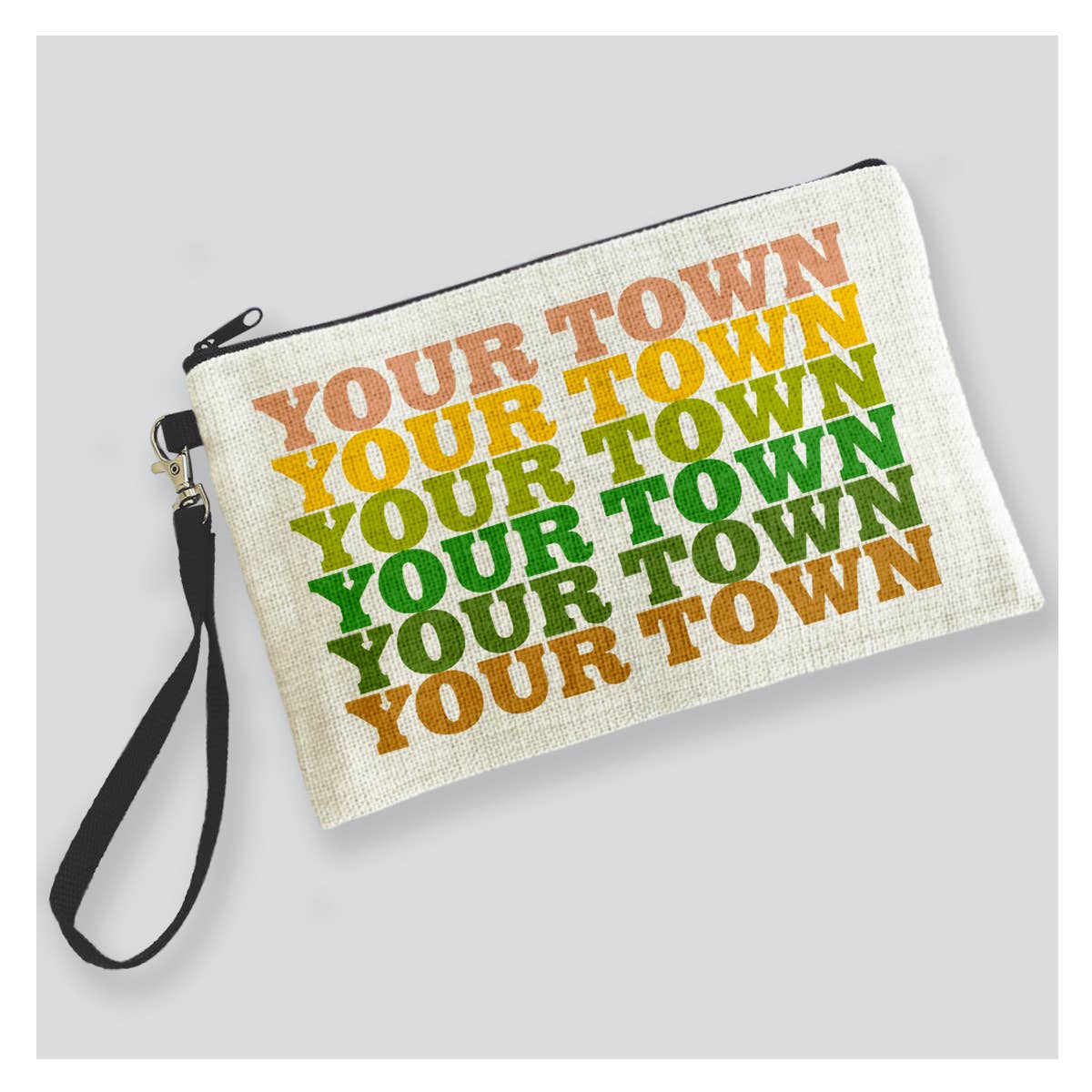 Rock Scissor Paper - Wholesale Pouch - Women's - Personalized City Zip Pouch - Supergraphics Name Drop Design4