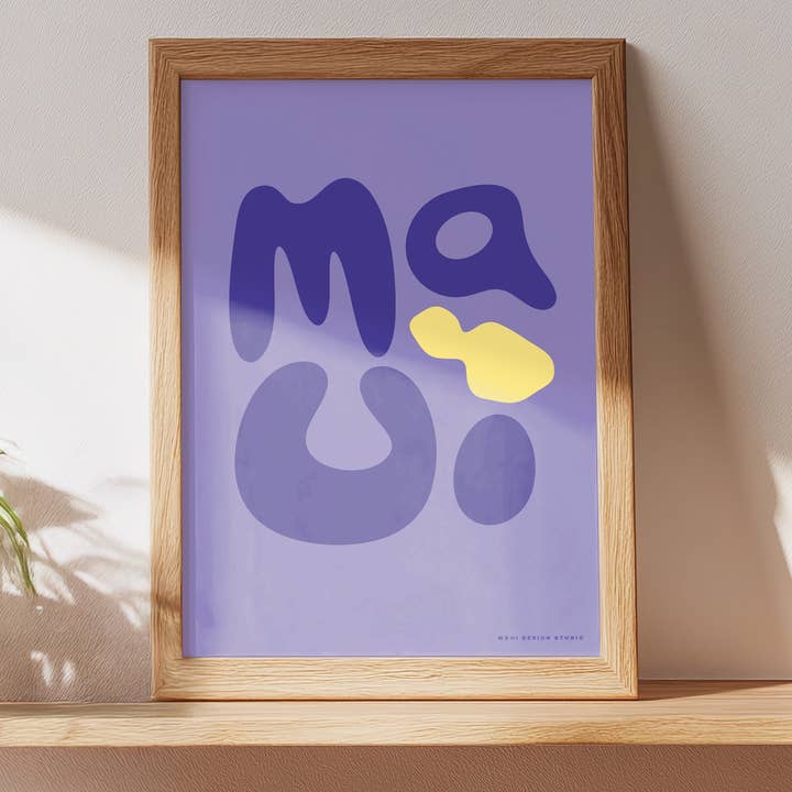 Maui Isle Tropical Type 11x14 Art Print for wholesale by Maui Design Studio