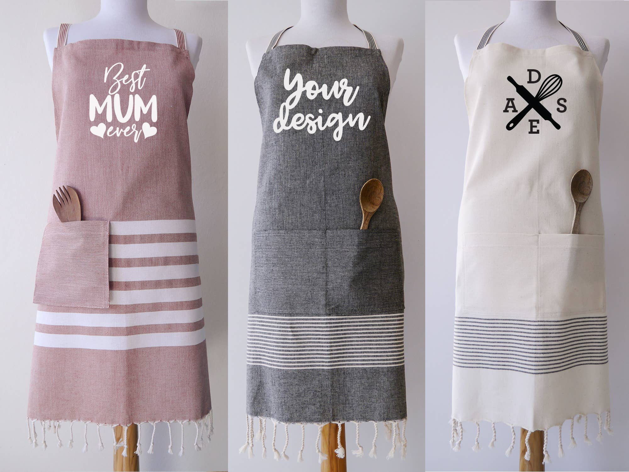 Living Roots - Wholesale Apron - Custom Logo Name Printed Apron - Beige2