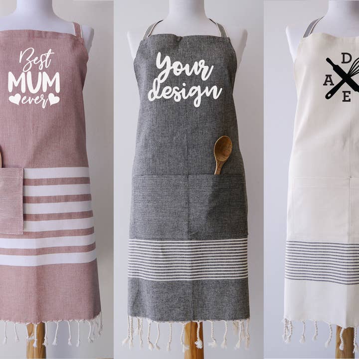 Living Roots - Wholesale Apron - Custom Logo Name Printed Apron - Beige2