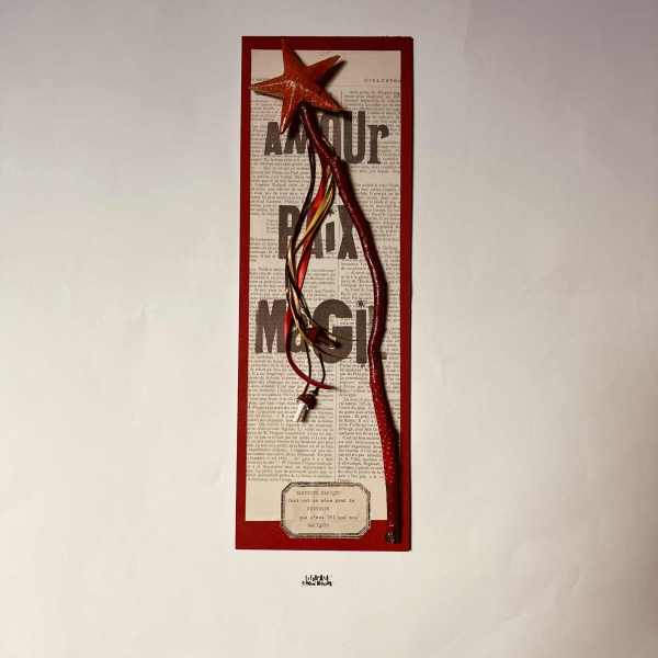 Fata N°2547. Bacchetta Magica Arancione & Rossa a Pois Bianchi per la vendita all'ingrosso da parte di La fabrique de MOTS MAGIQUES