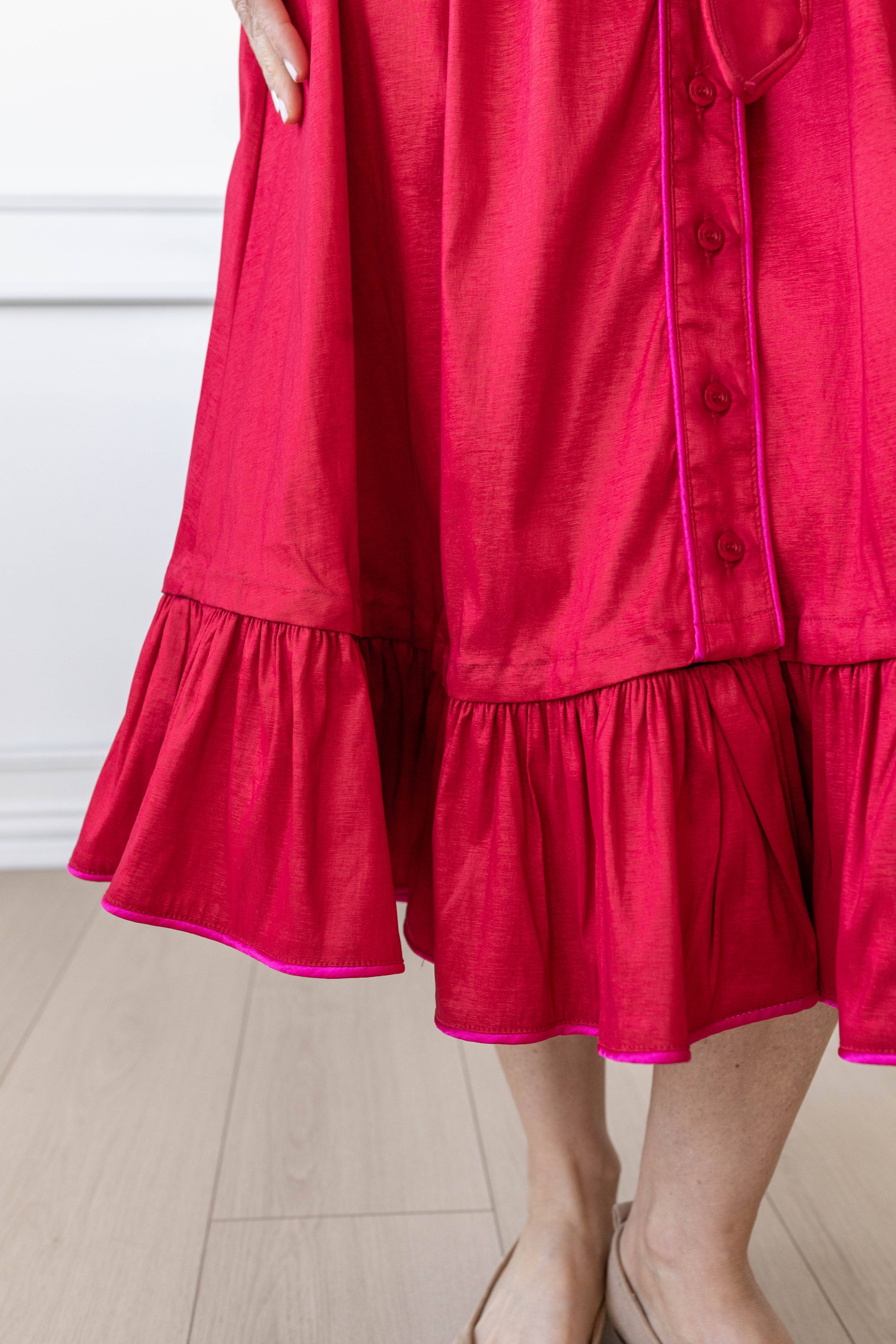 Kim Lolley Designs - Venta al por mayor Vestido - Mujer - VESTIDO CAROL EN ROJO/FUCSIA5