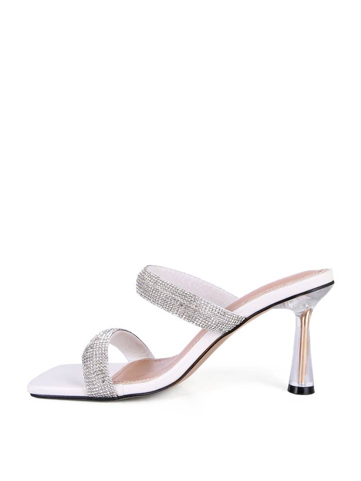 Rag Company - Wholesale High Heels - Women's - DOLLS DIAMANTE MID HEEL SLIDE SANDALS