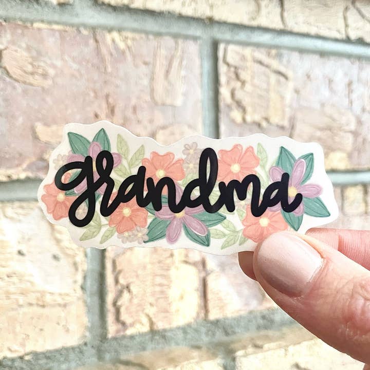 Grandma, wasserdichter Blumenaufkleber für Laptop und Flasche für den Großhandel von Living Vertical Shop