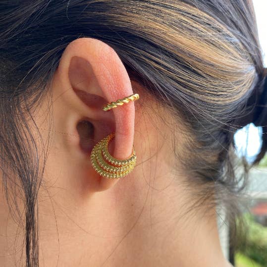 GoldFi - Wholesale Cuff/Wrap Earrings - 18k Gold Filled Dainty Twisted Shape Ear Cuff