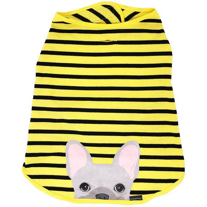 Frenchie Shirt | Cream French Bulldog in Bumblebee for wholesale by Frenchiestore