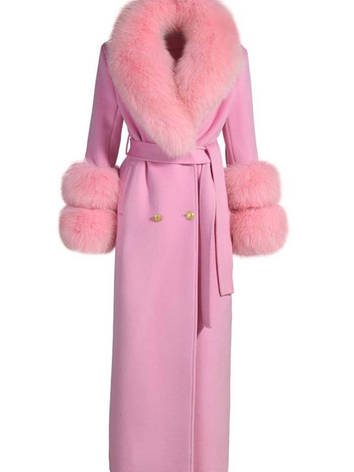 Mayfair Cashmere Coat Powder Pink for wholesale by Hortons England