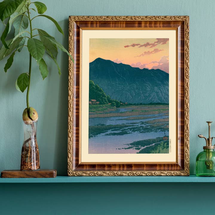 Ink & Drop - Wholesale Art Print - Mountain in the evening by Kawase Hasui Print