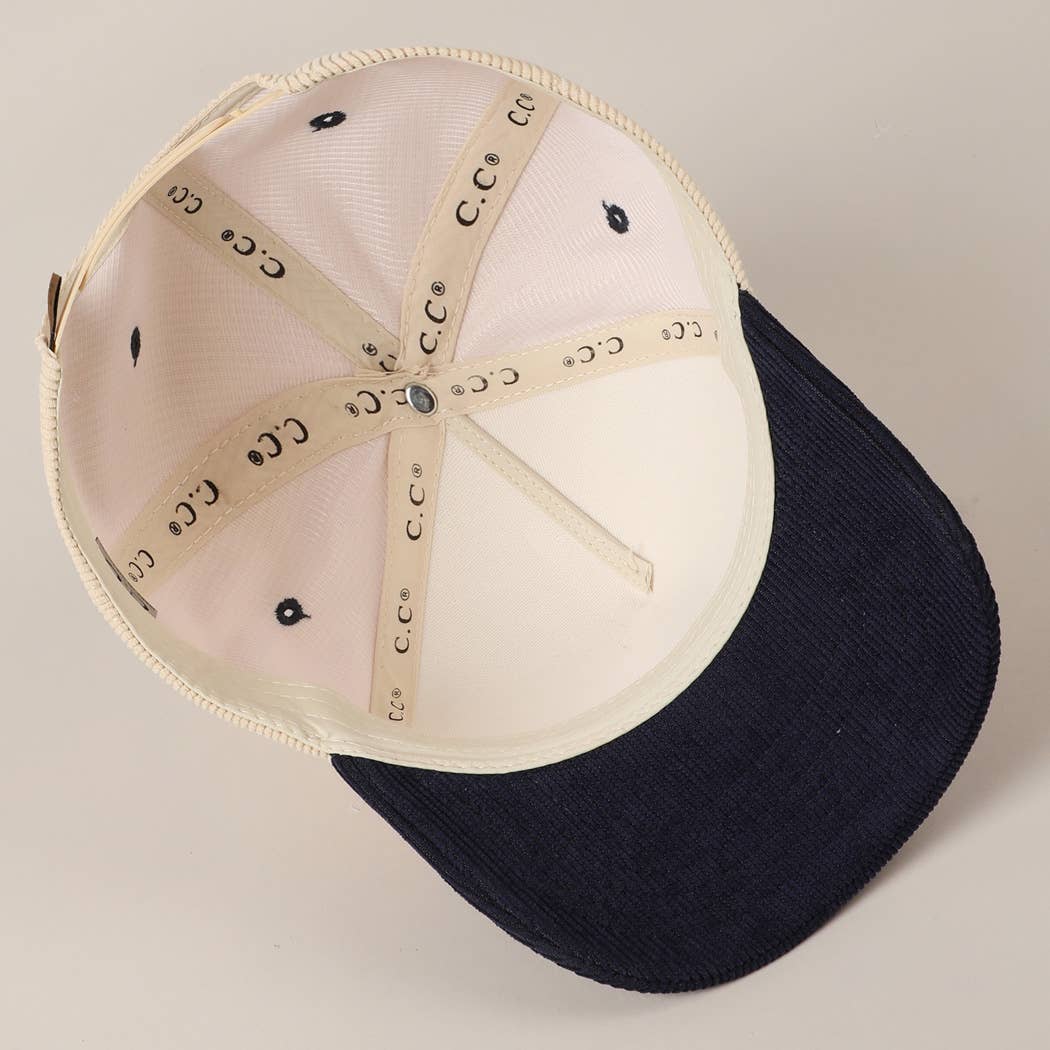 Fashion City – Boné de beisebol - Unissexo por atacado – Boné de veludo cotelê bicolor de texto divertido Felry Christmas17