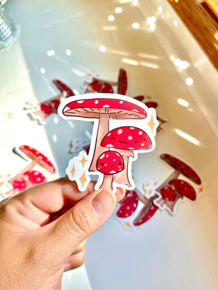 Adesivos Florestais Impermeáveis de Cogumelo Kawaii Bonito por atacado de BriPrice Artistry