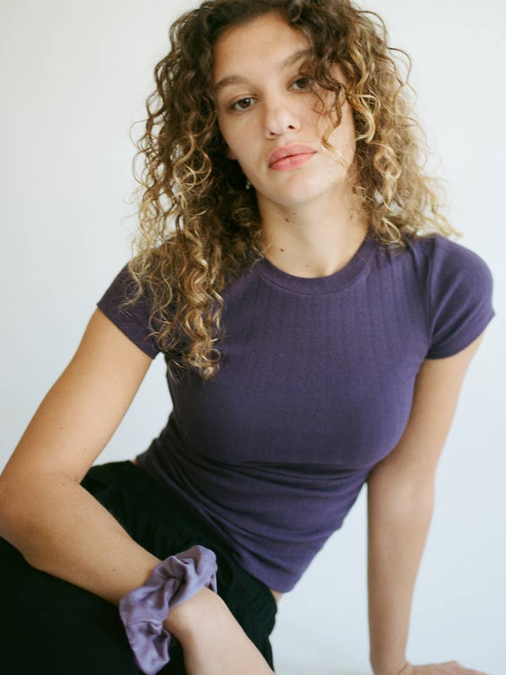 Pointelle-Textur-T-Shirt für den Großhandel von LA RELAXED