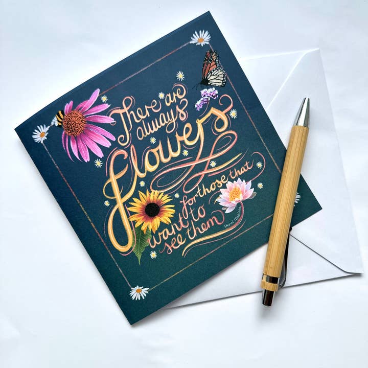 Always Flowers Greetings Card for wholesale by Galloway Arts