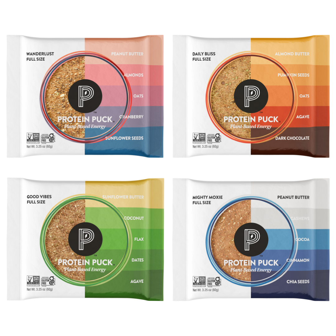 Protein Puck - Wholesale Snack Bar - Plant-Based Protein Bars - Variety Pack (16 - 3.25oz Bars)3