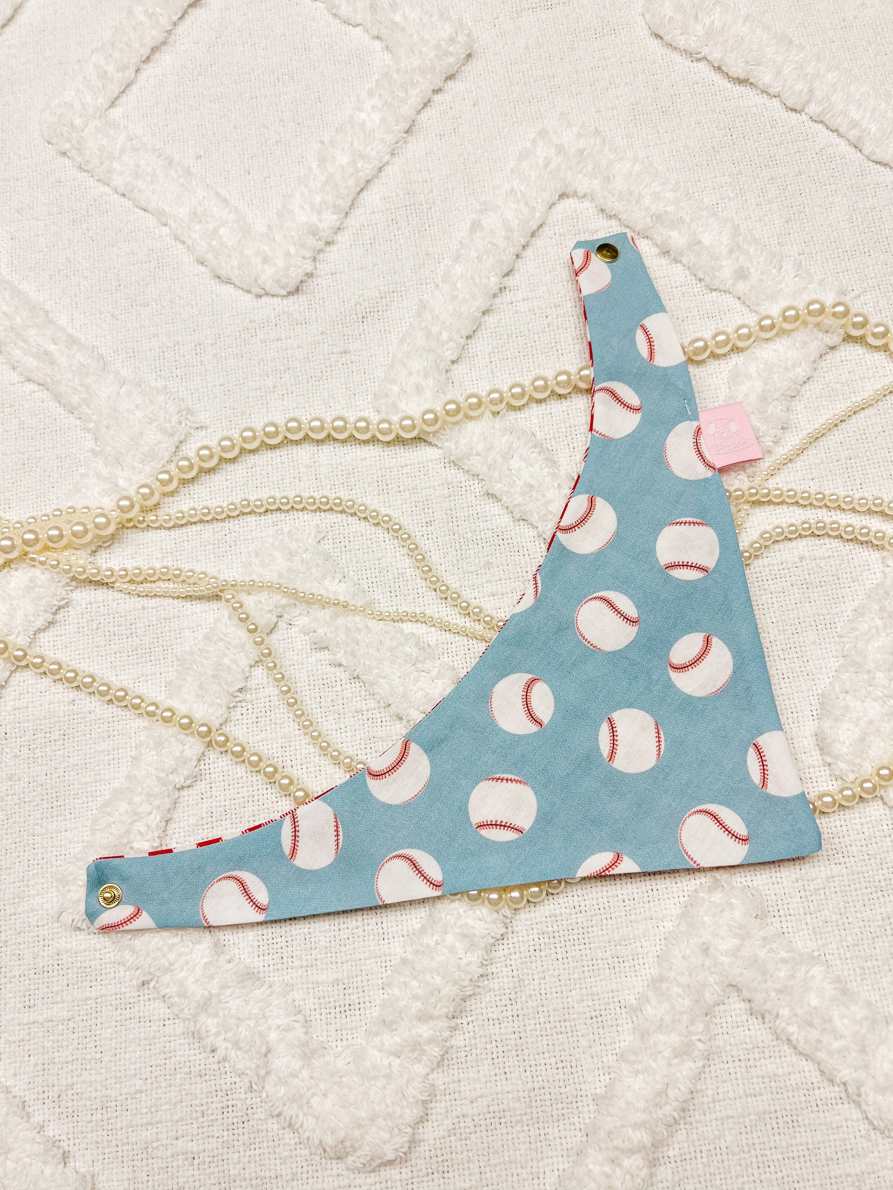 StellaLoo – Großhandel Haustier-Bandana – Hund – Baseball Wende-Hundebandana, Metall-Druckknopf-Frühlingstuch7