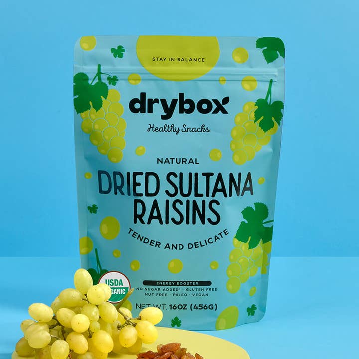 DRYBOX - Vendita all'ingrosso Frutta secca/disidratata - Uvetta sultanina essiccata Drybox, 1 kg x 3 confezioni sfuse0