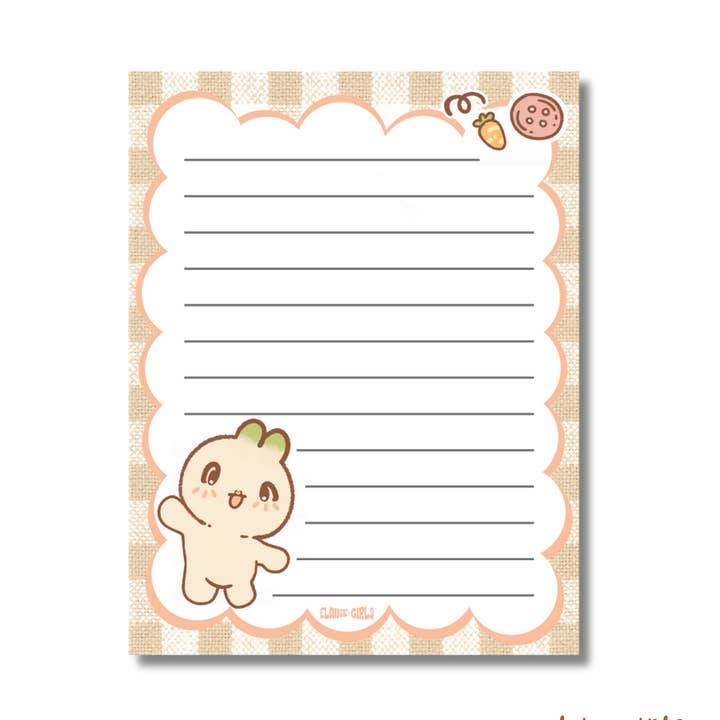 Notepad 4.25 x 5.5 | Peach Gingham for wholesale by Elaine Girls