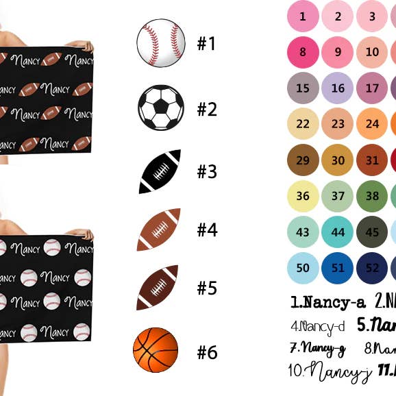 Custom-Baseball Name Beach Towel for wholesale by APHISON