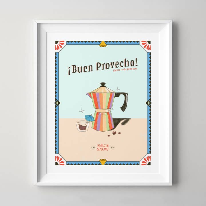 8" X 10" ¡Buen Provecho! Art Print for wholesale by Nava and Snow