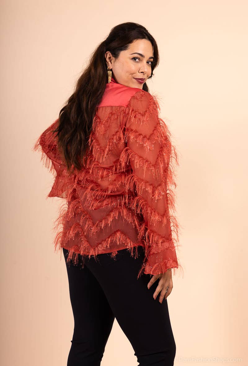 You Udress - Wholesale Button Down Shirt - Women's - Pagode Long Sleeve Blouse: Elegance and Refinement8