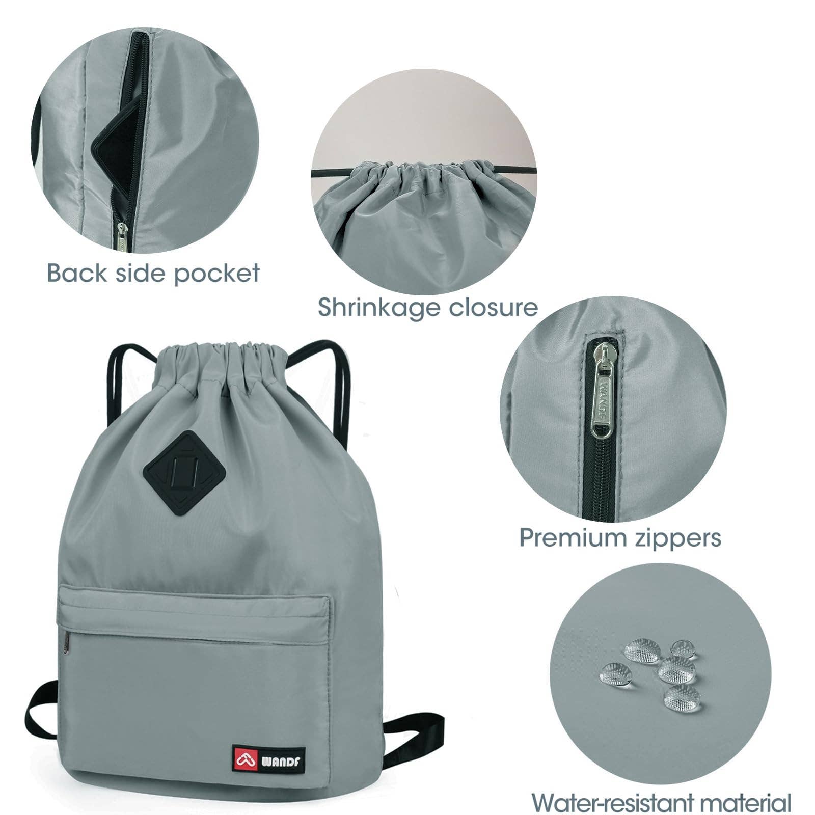 wandf - Wholesale Backpack - Unisex - WF6030 Sport Drawstring Backpack With Shoe Compartment44