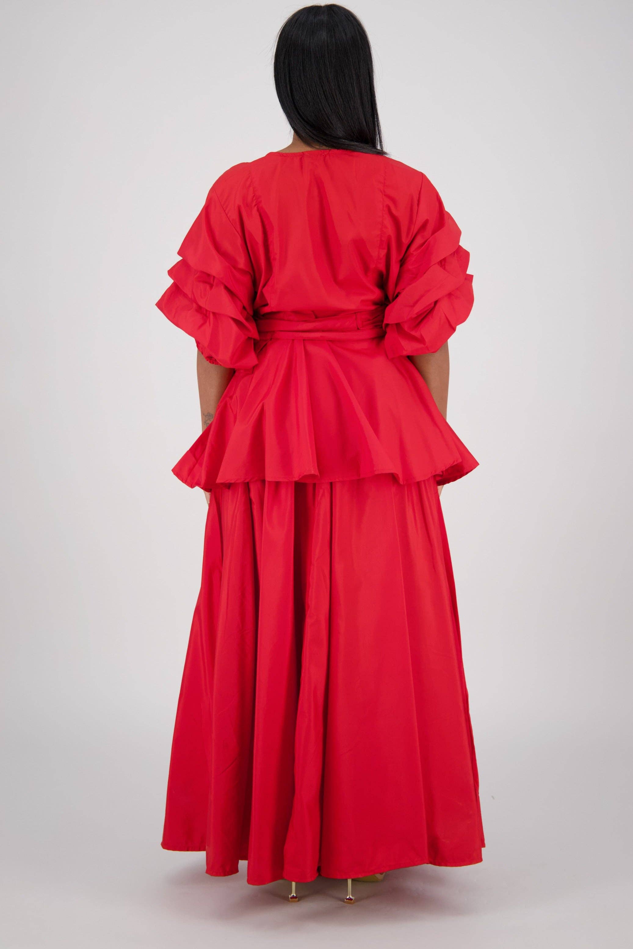 Advance Apparels – Großhandel Set aus Oberteil und Rock – Damen – Wickeloberteil-Rock-Set AS-250775