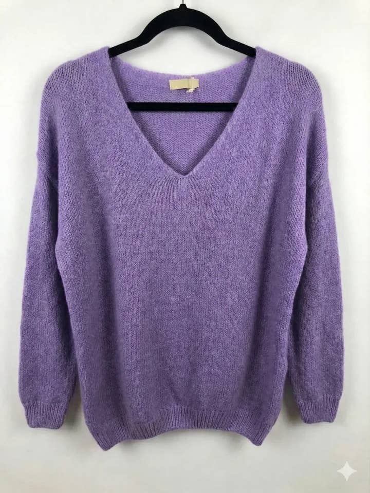 Mimi & Gogo - Vente Pull en maille – femme - Pull uni basique @20127_uni3