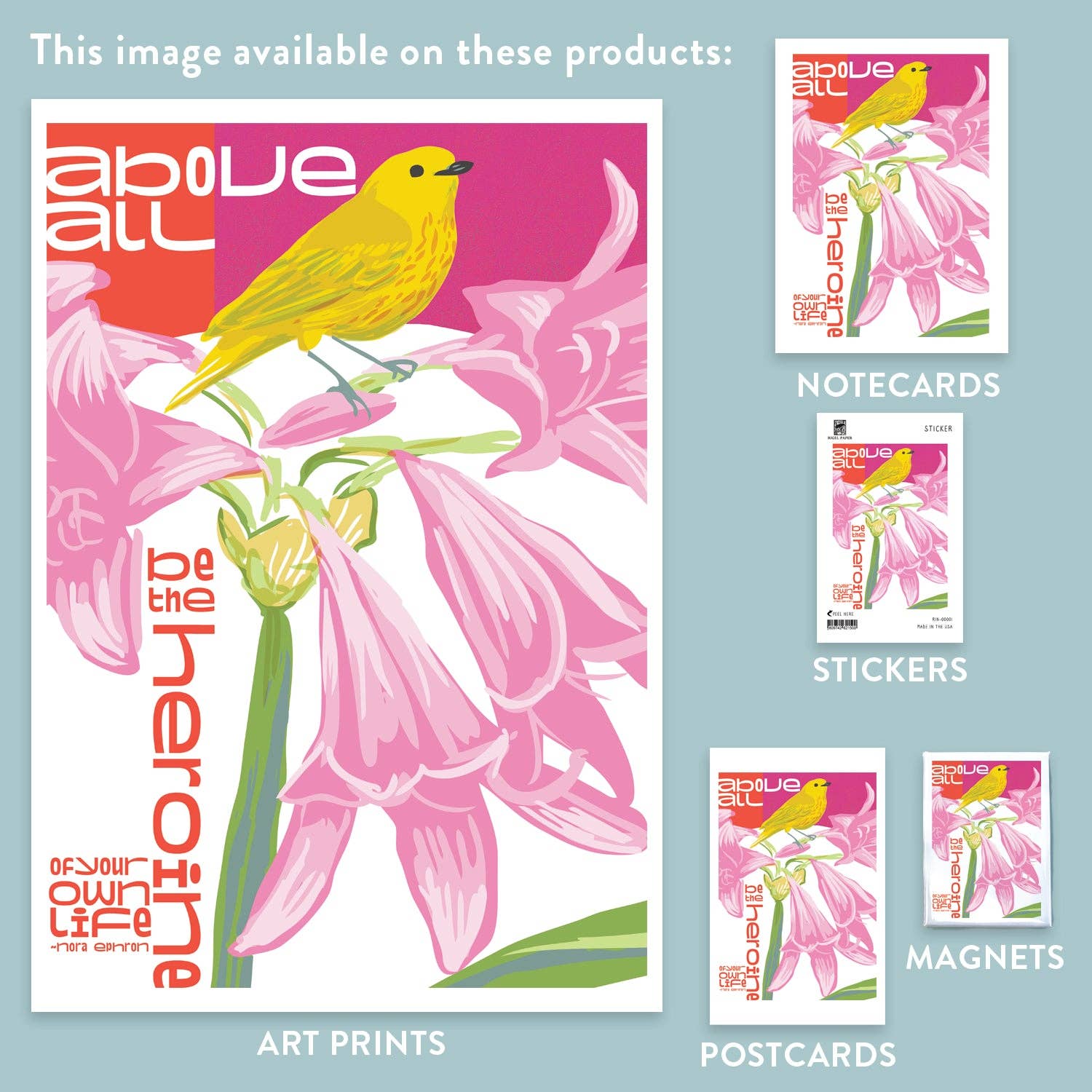 Rigel Paper – wholesale Magnet – RIN-01 Be The Heroine Inspirational Quote Magnet1