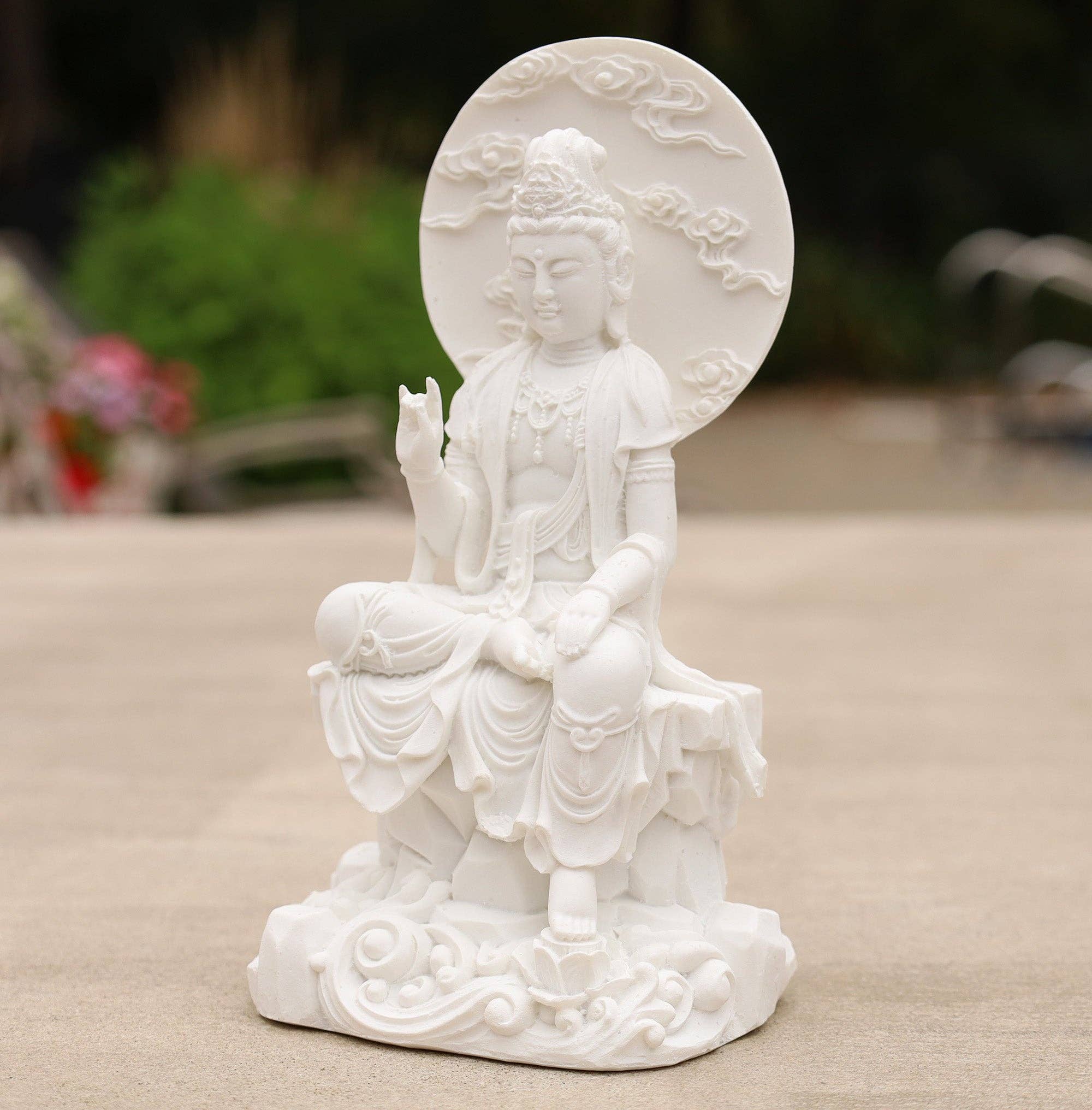 Lungta Imports - Wholesale Sculpture - Kuan Yin Quan Yin Statue Female Buddha Blessing 8 Inches Tal1