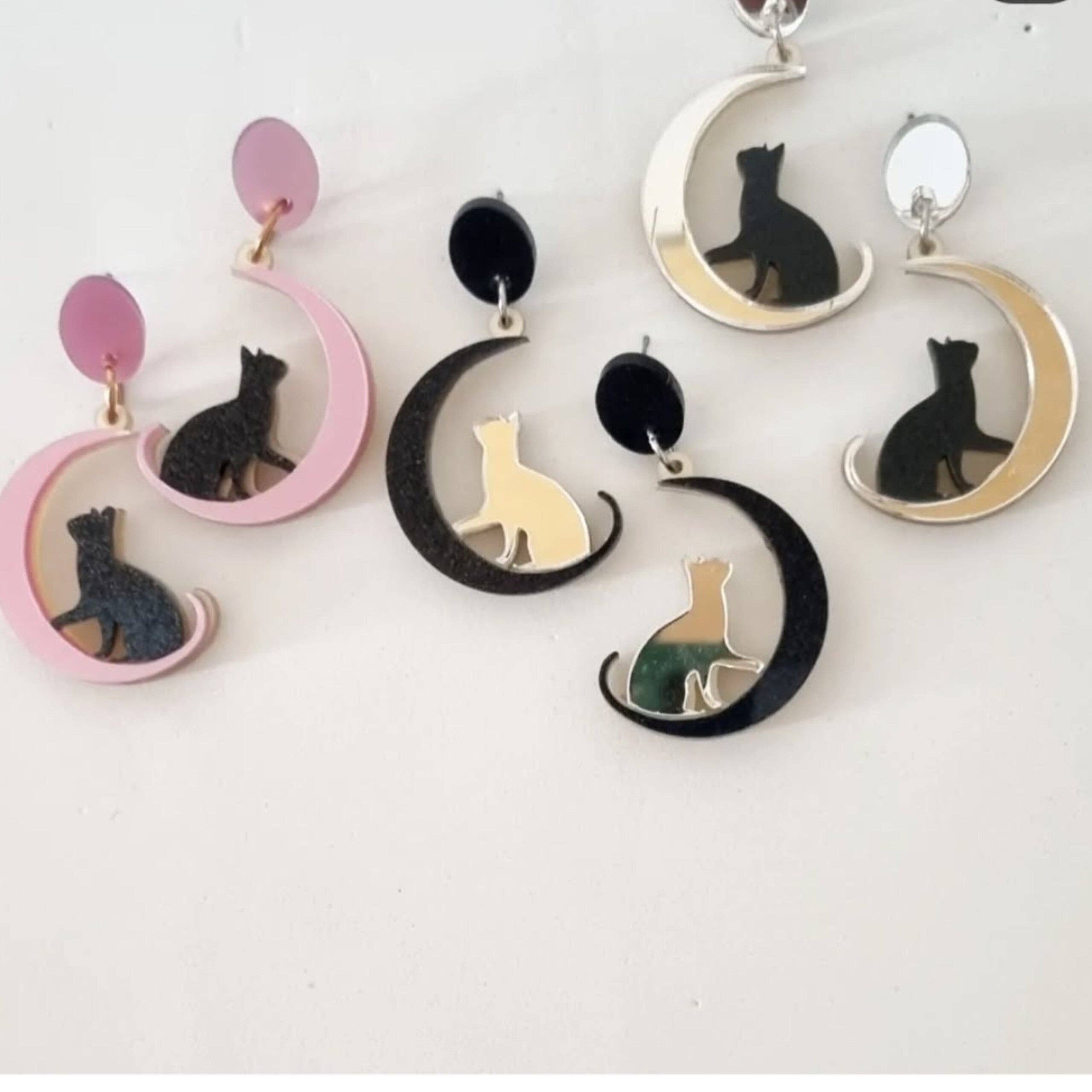 Sergi Bastian - Wholesale Dangle Earrings - Moon cat earrings2