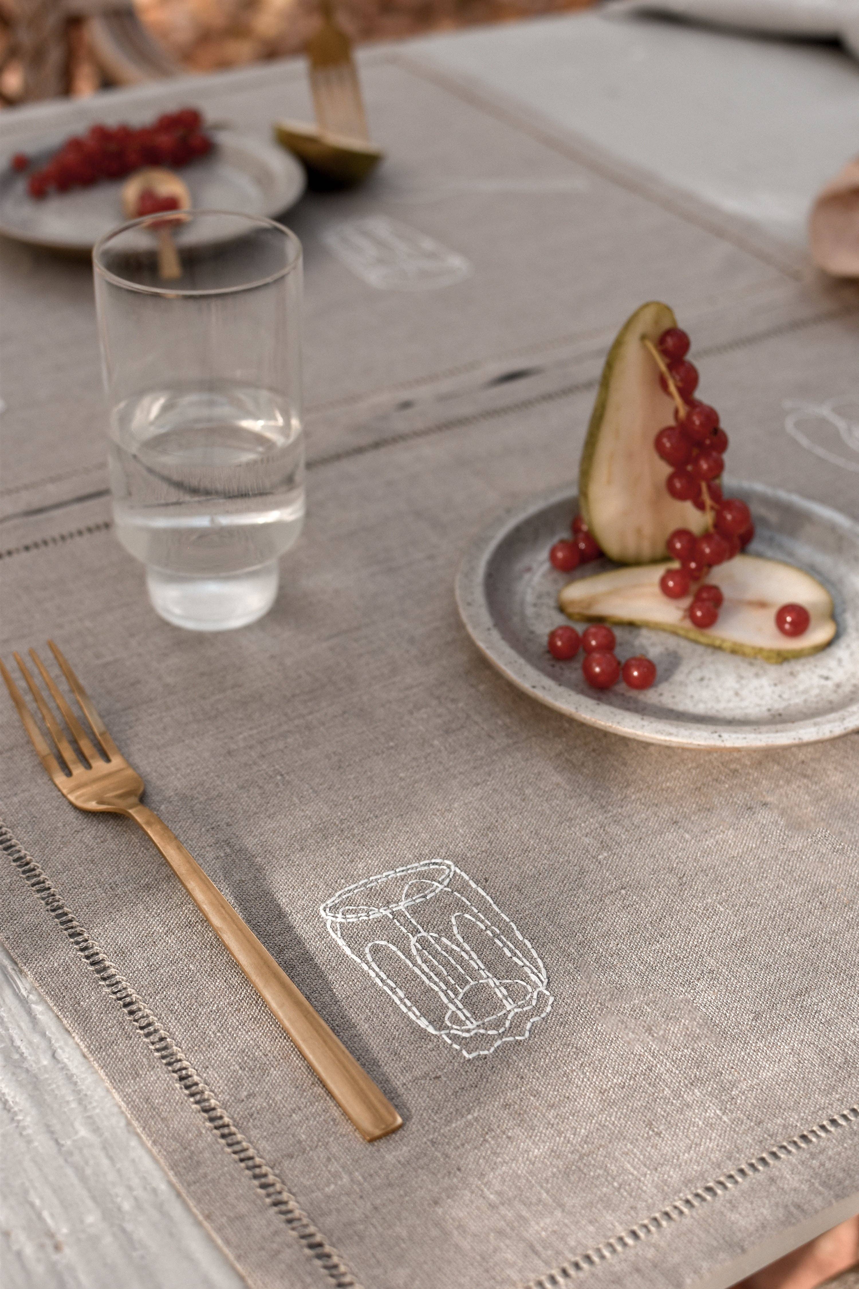 À bientôt - Wholesale Placemat - Petit Dej Organic Linen Placemat in White7