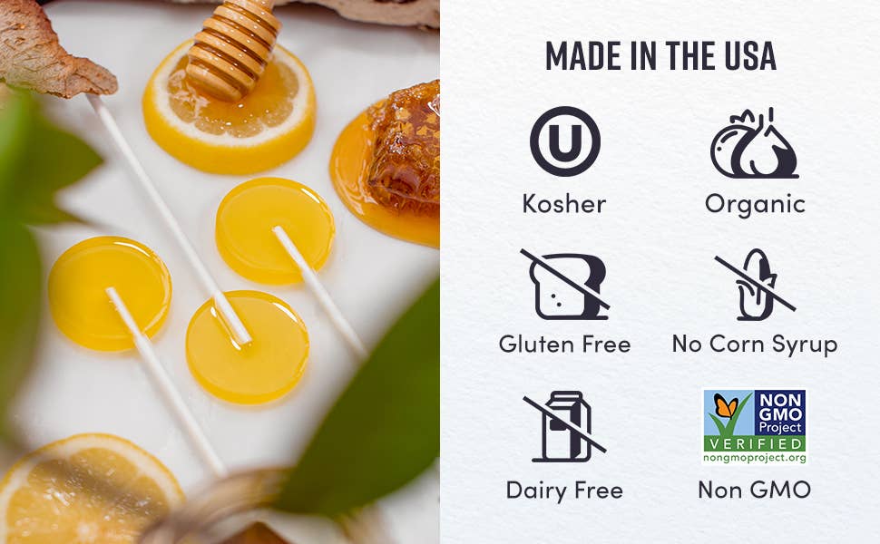 MommaBear Organics - Wholesale Lollipop - Nausea & Motion Sickness Aid Lollipops; Lemon, Ginger, Honey6