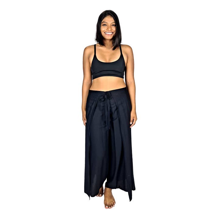 ISLA Wrap Pants, Solid Black, Resort Pants for wholesale by Island Style Clothing Co by Akamai Distribution Ltd