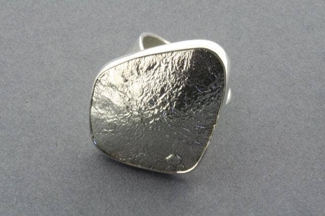 Makers & Providers - Wholesale Cocktail/statement ring - Textured Silver Diamond Ring - Adjustable1