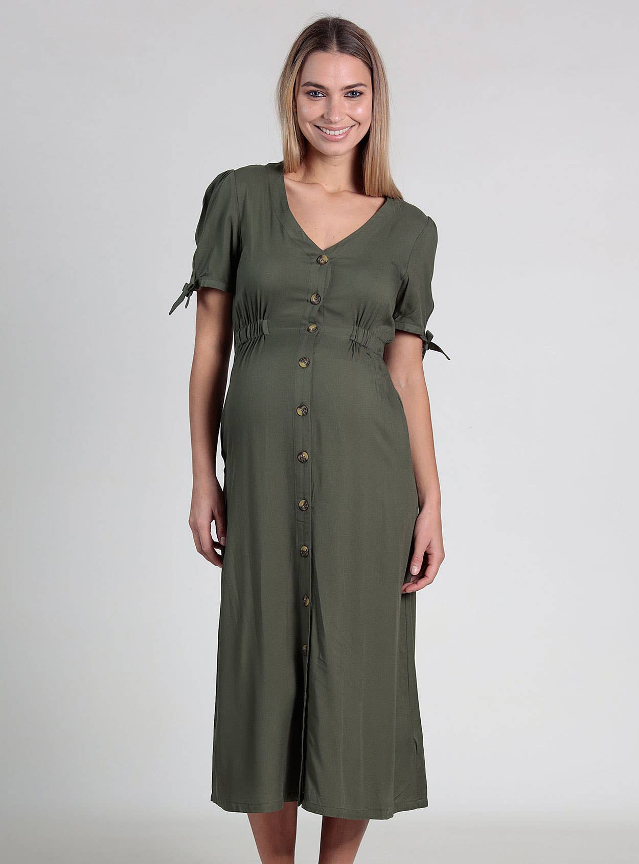 Ohma Barcelona - Wholesale Dress - Maternity - Nursing Dress With Knots On Sleeves