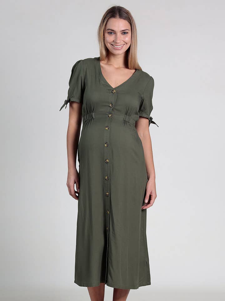 Ohma Barcelona - Wholesale Dress - Maternity - Nursing Dress With Knots On Sleeves0