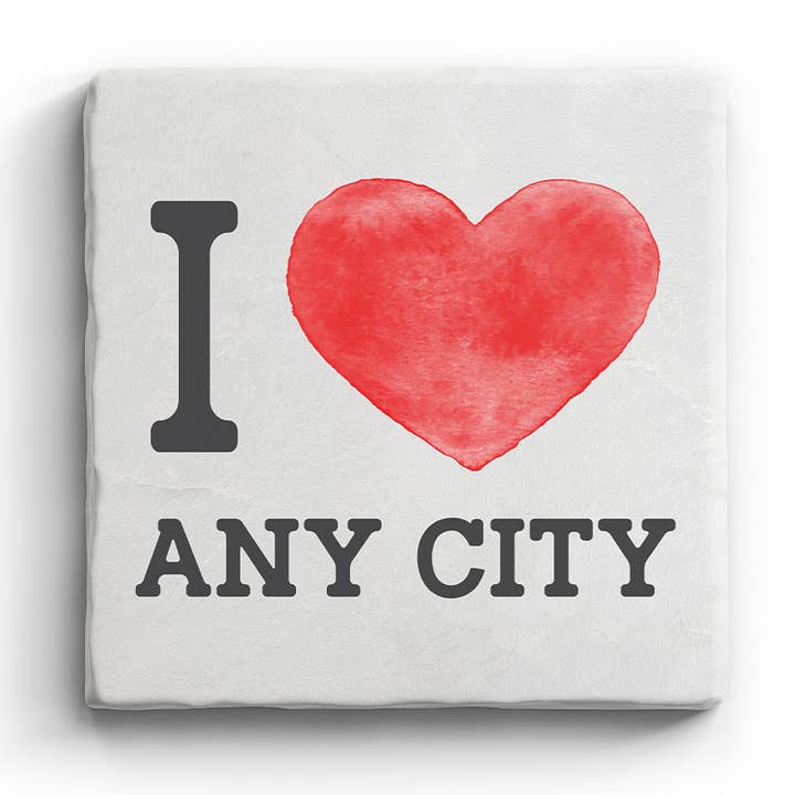 I Heart (Any City) - Marble Coaster for wholesale by Paisley & Parsley
