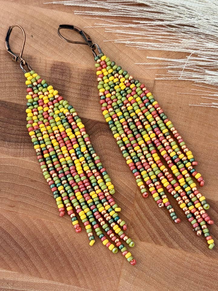 Indian Summer Beaded Earrings for wholesale by Made by Melissa