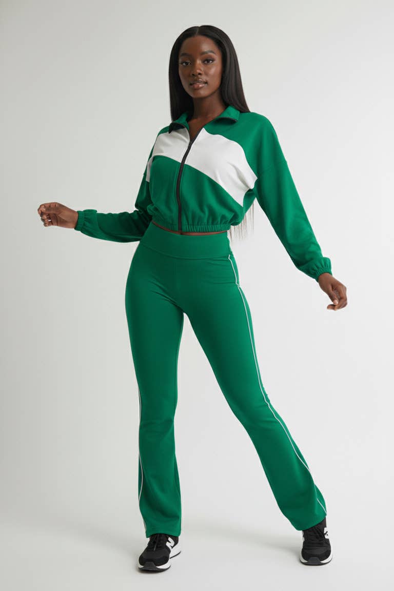 5besties inc - Wholesale Activewear Set - Women's - COLOR BLOCK WINDBREAKER AND TRACK PANTS SET2