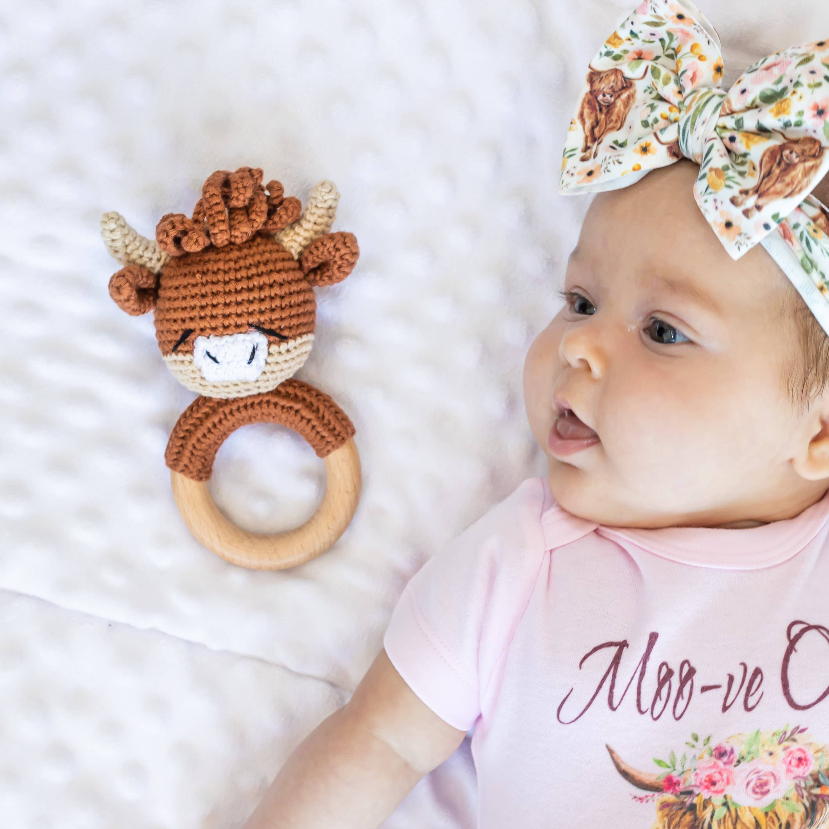 Wonderjoys Baby Co - Wholesale Rammelaar - Baby - Handgehaakte dierenrammelaars - Boerderijvriendjes7