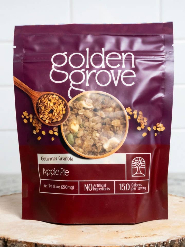 Apple Pie Granola 9.5 oz for wholesale by Golden Grove Granola
